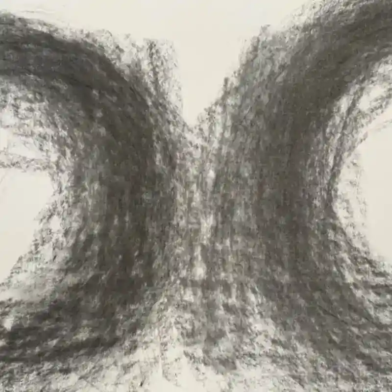 Third image in guided drawing series of embodied movement working with transpersonal arts counselling.